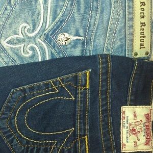 rock and revival jeans, true religion pants